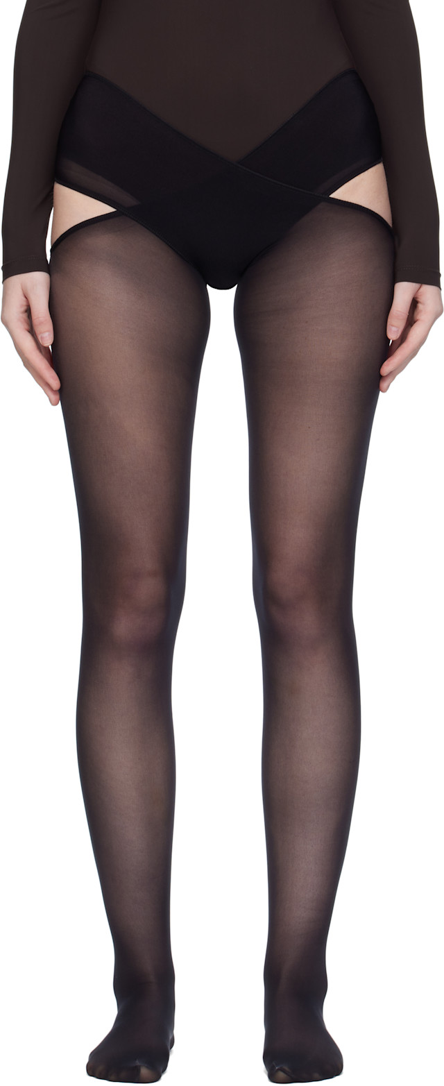 Wolford: ブラック Individual 12 Stay-Hip タイツ | SSENSE 日本