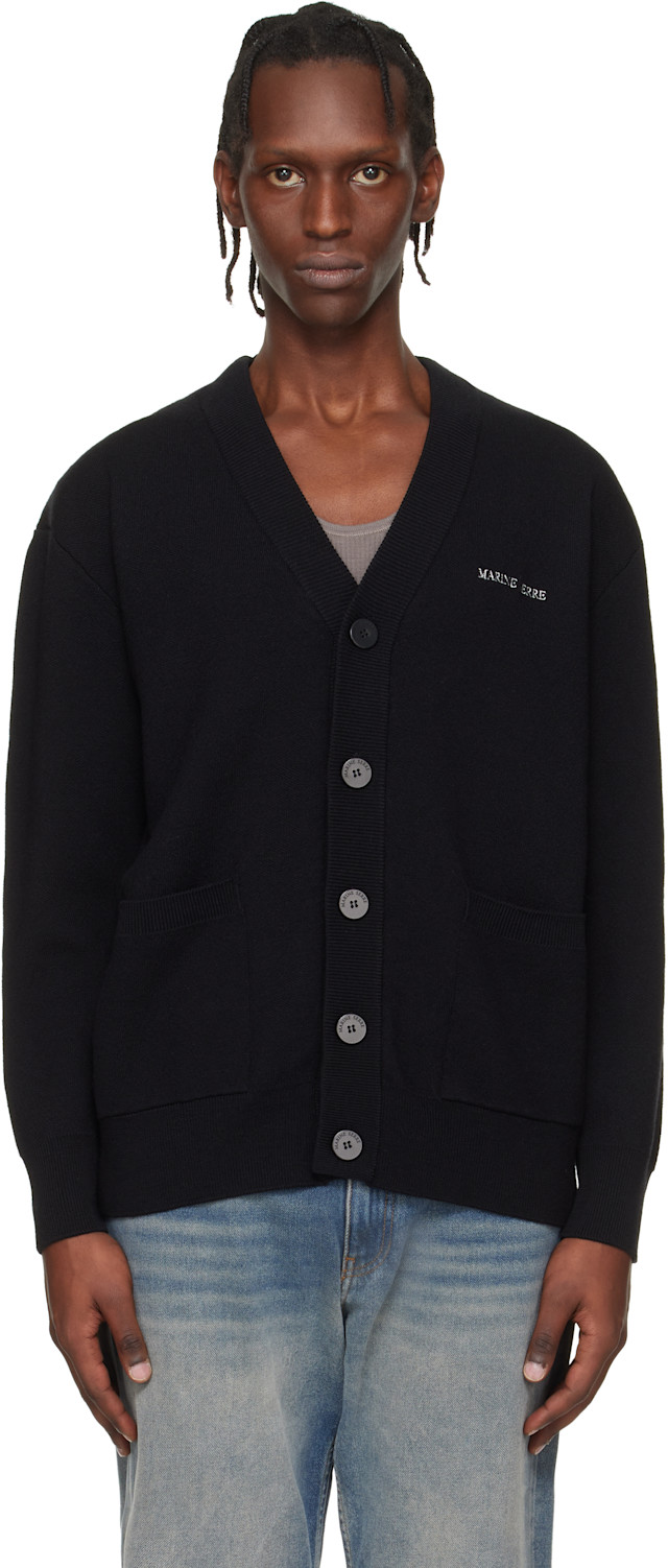 Marine serre カーディガン Marine Serre: Black Merino Wool Knit Maxi Cardigan | SSENSE Japan