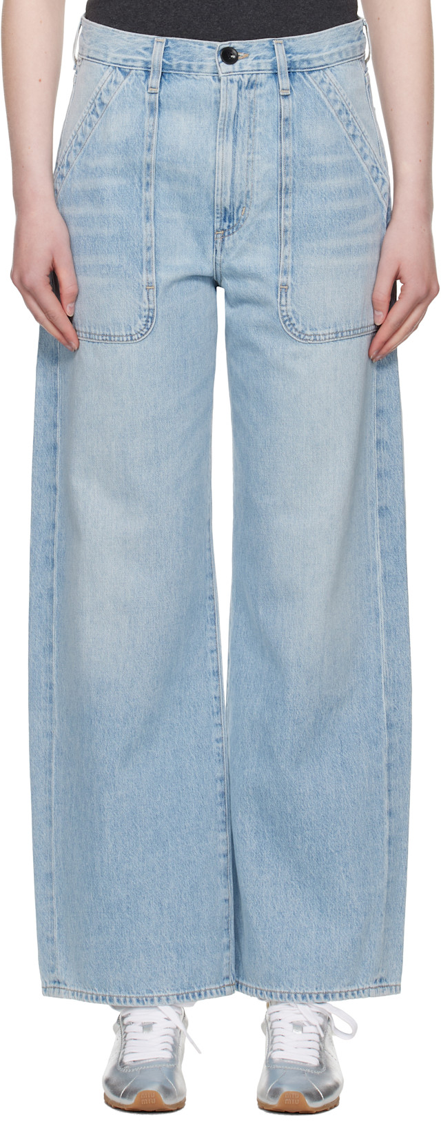 Citizens of Humanity: Blue Wide Ayla Cargo Jeans | SSENSE Canada