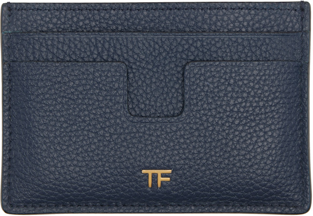 TOM FORD: ネイビー グレインレザー カードケース | SSENSE 日本