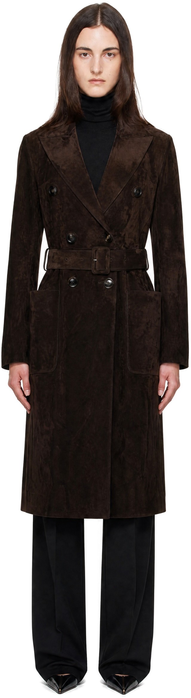 TOM FORD トムフォード カシミアスエードピーコート ブラック サイズ48 TOM FORD: ブラウン ダブルブレスト ベルト スエード コート | SSENSE 日本