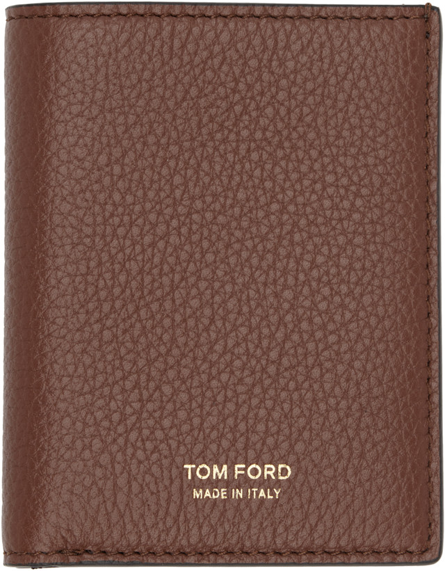TOM FORD: タン グレインレザー 二つ折りカードケース | SSENSE 日本