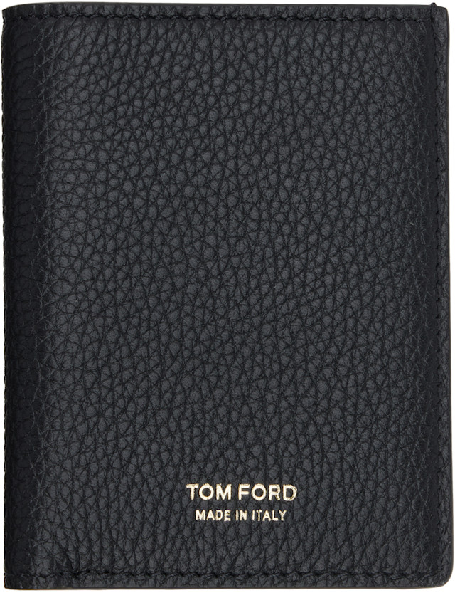 TOM FORD: ブラック グレインレザー 二つ折りカードケース | SSENSE 日本