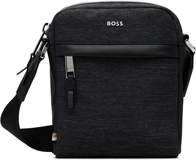BOSS: Gray Logo Hardware Bag | SSENSE