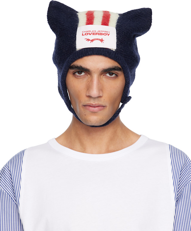 Charles Jeffrey LOVERBOY: ネイビー Ears ボンネット | SSENSE 日本