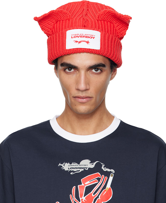 Charles Jeffrey LOVERBOY: レッド Chunky Ears ビーニー | SSENSE 日本