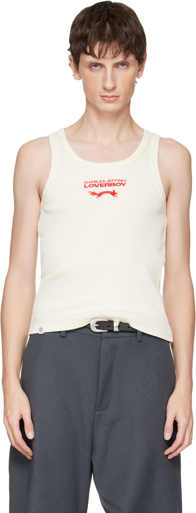 Charles Jeffrey LOVERBOY: Off-White Logo Tank Top | SSENSE