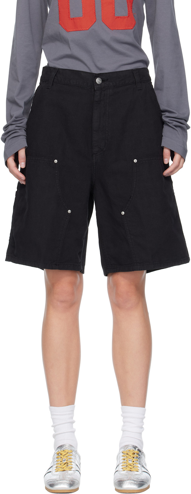 Carhartt Work In Progress: ブラック Branford ダブルニー ショート
