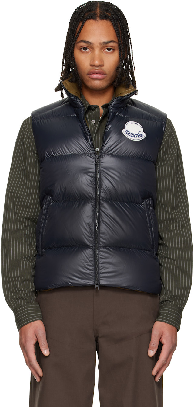 Moncler: Navy Lipsi Down Vest | SSENSE