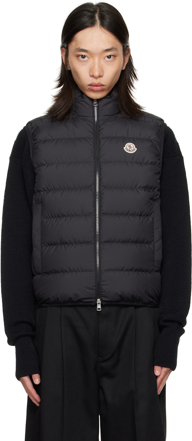Moncler: Black Contrin Down Vest | SSENSE