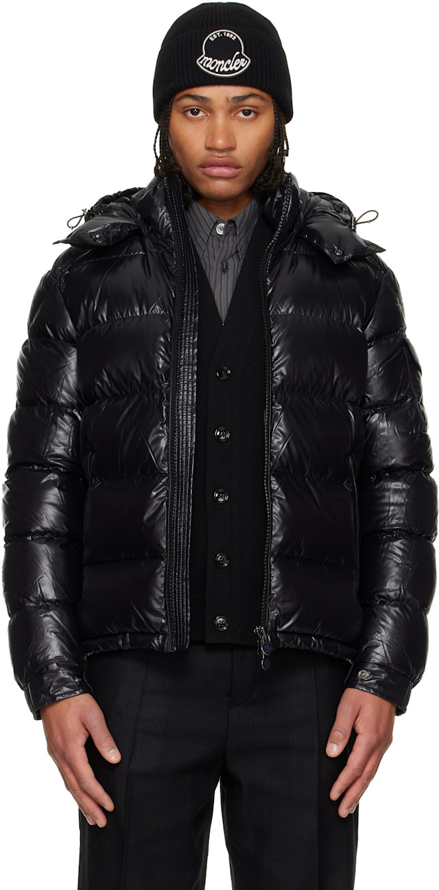 トップス MONCLER XS BLACK maire-hooded-short-down-jacket