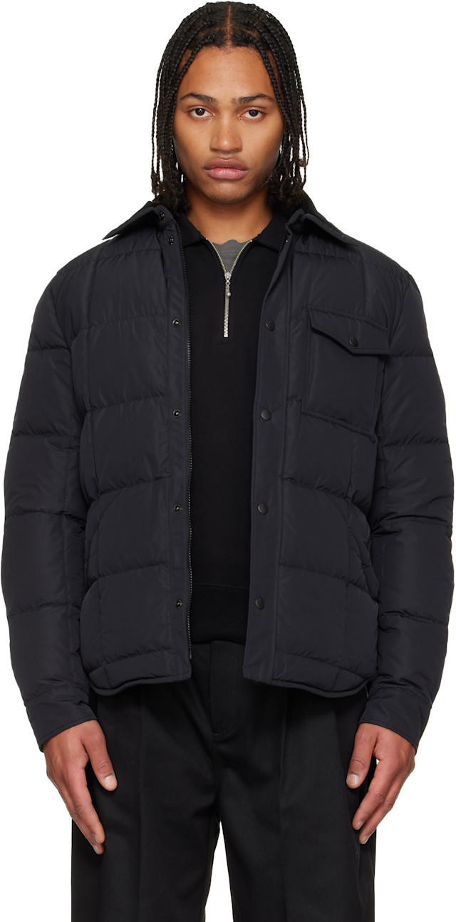 Moncler: ブラック Archivo Marcilly Shirt ダウンジャケット | SSENSE