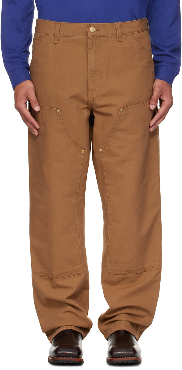 Carhartt Work In Progress: Tan Double Knee Trousers | SSENSE
