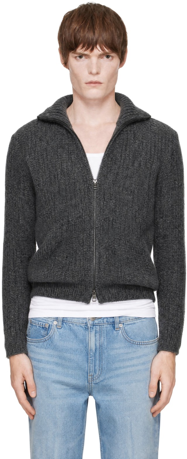 ♦︎新品同様♦︎MONCLER♦︎モンクレール♦︎カーディガン グレー アイボリー Moncler: グレー ジップアップカーディガン | SSENSE 日本