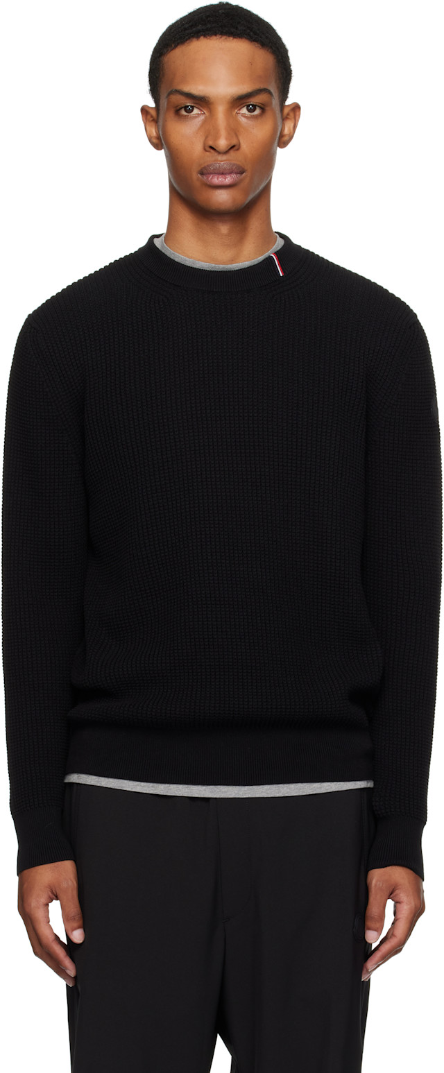Moncler: Black Crew Neck Sweater | SSENSE