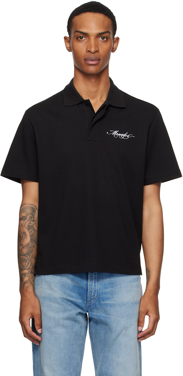 Moncler archive ポロシャツ swag ビックポニー drip L Moncler: Black Archivio Creativo Polo | SSENSE