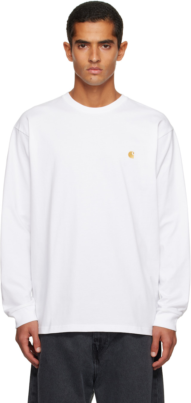 Carhartt Work In Progress: White Chase Long Sleeve T-shirt | SSENSE