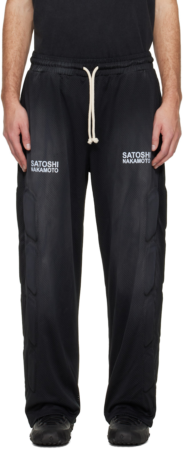 (*)様 Satoshi Nakamoto スウェットハーフパンツ　Mサイズ　美 Satoshi Nakamoto: ブラック Moto メッシュ ラウンジパンツ | SSENSE 日本
