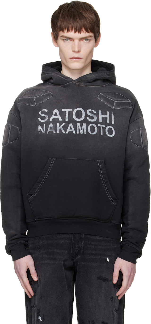 ミュージシャン Motoki's Birthday Hoodie Satoshi Nakamoto: Black Moto Hoodie | SSENSE Canada