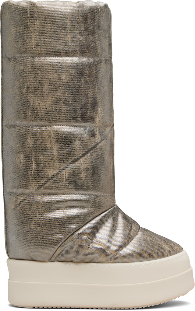 Rick Owens DRKSHDW: Silver Concordians Mega Bumper Knee High Lunar