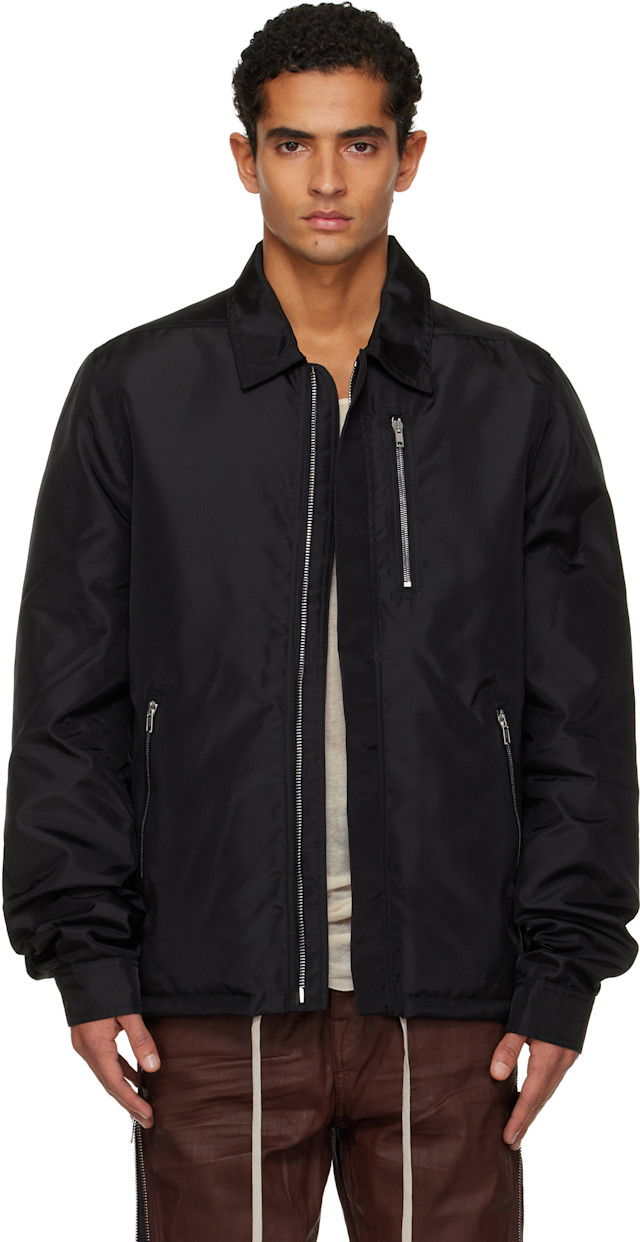 Rick Owens DRKSHDW: ブラック Concealed Zipfront ジャケット