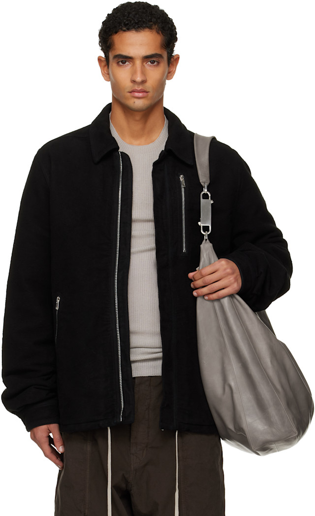 Rick Owens DRKSHDW: ブラック Concealed Zipfront ジャケット