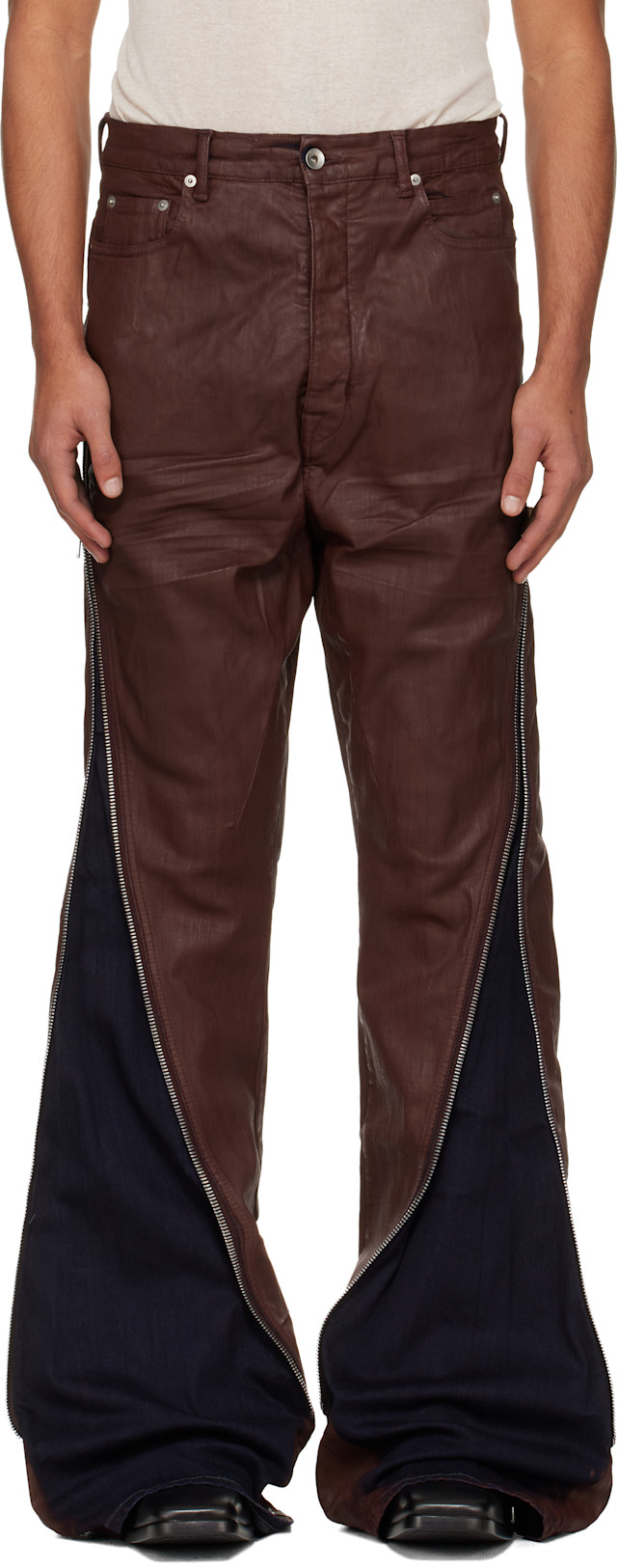 Rick Owens DRKSHDW: Burgundy Concordians Bolan Banana Jeans | SSENSE