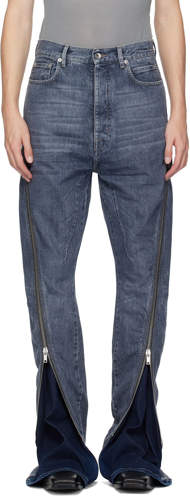 Rick Owens DRKSHDW: Blue Concordians Bolan Banana Jeans | SSENSE