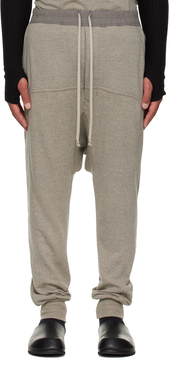 Rick Owens DRKSHDW: Gray Concordians Drawstring Sweatpants | SSENSE