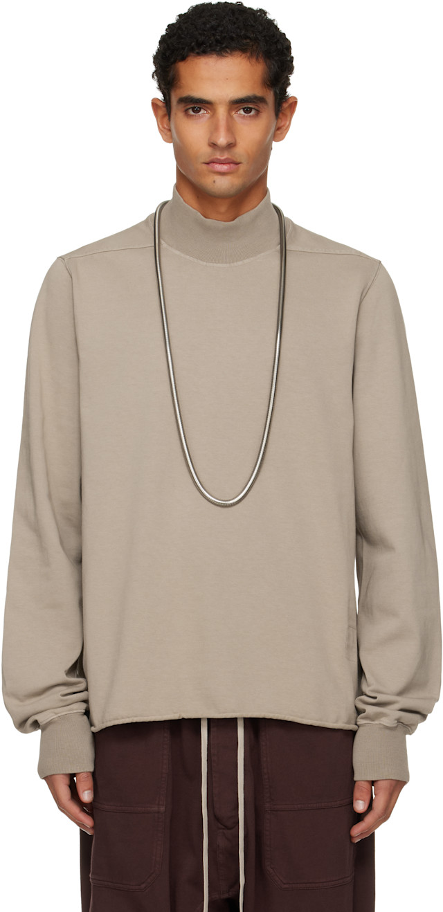 Rick Owens Lilies カーキグレー ハイネック 長袖 Rick Owens DRKSHDW: トープ Concordians Headon DBL タートルネック