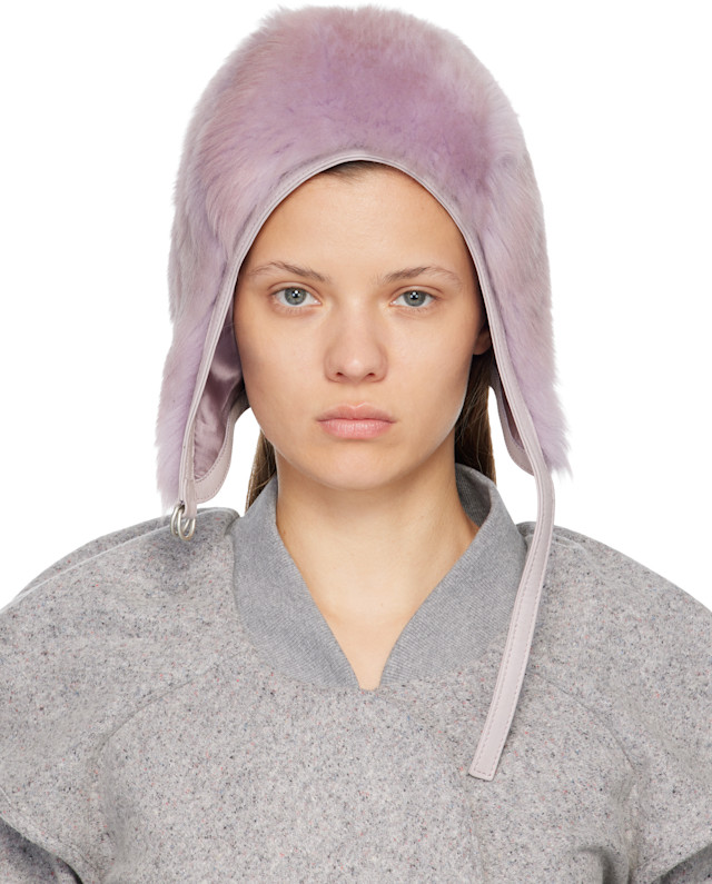 Acne Studios: Purple Shearling Hat | SSENSE