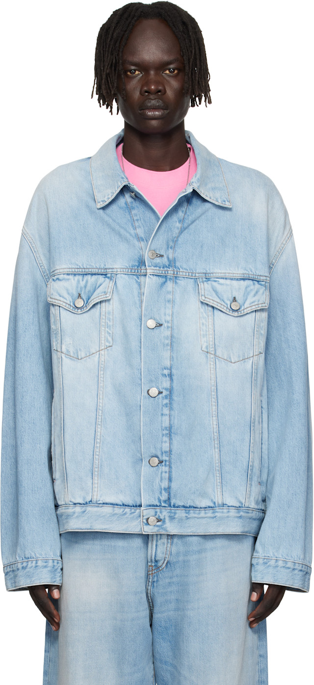 AcneStudios デニムジャケット Acne Studios: ブルー フェード デニムジャケット | SSENSE 日本