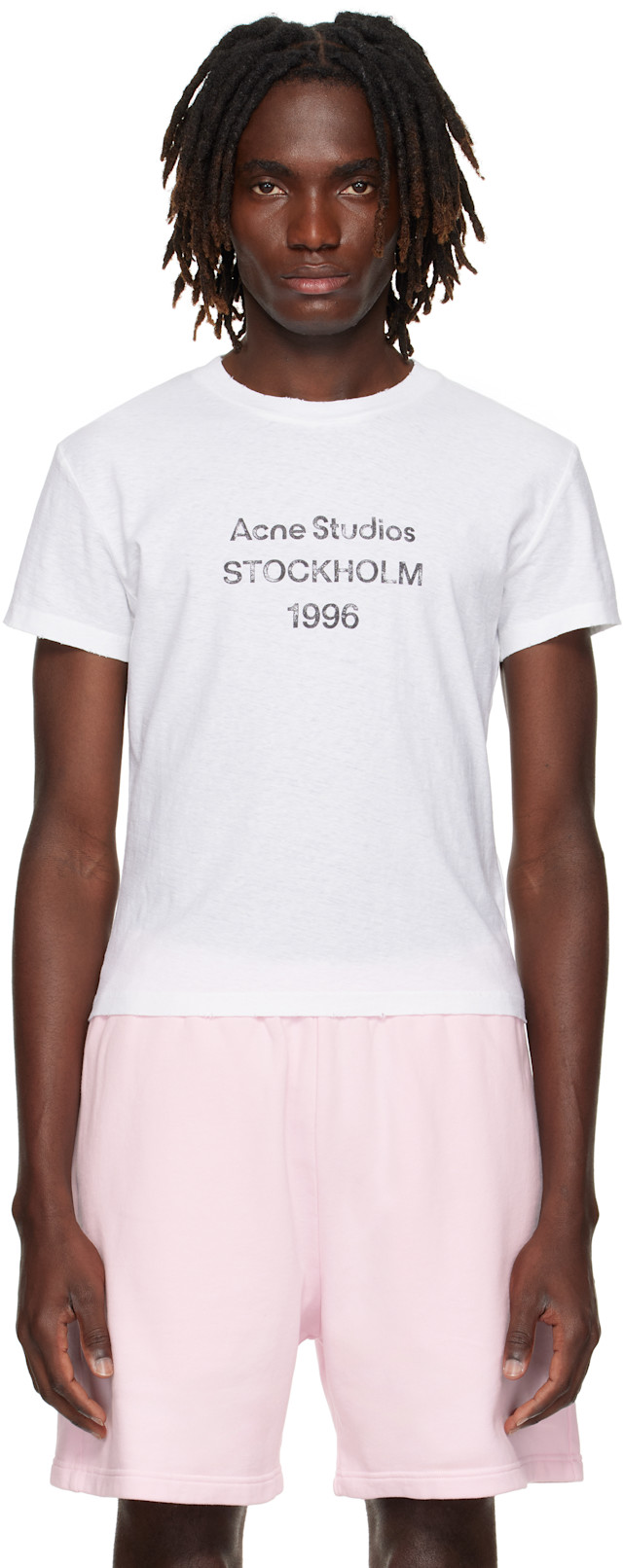 Acne Studios: オフホワイト ロゴ Tシャツ | SSENSE 日本