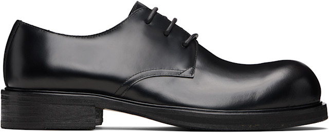 Acne Studios: Black Lace-Up Leather Derbys | SSENSE