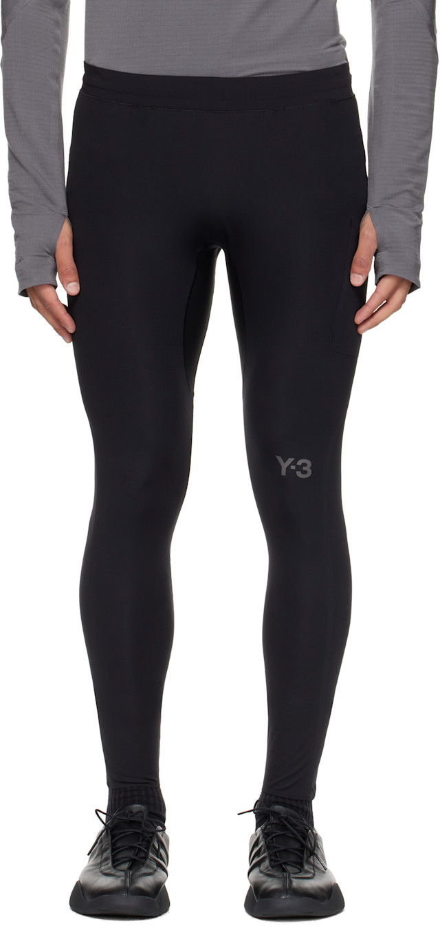 【お値下げ】新品未使用Y-3レギンス Y-3: ブラック Running レギンス | SSENSE 日本