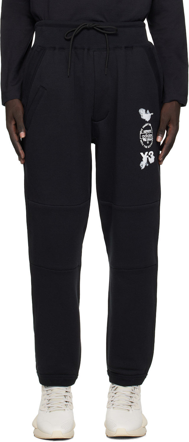 パンツ Y-3 TRACK PANTS Y-3: Black Cuffed Track Pants | SSENSE