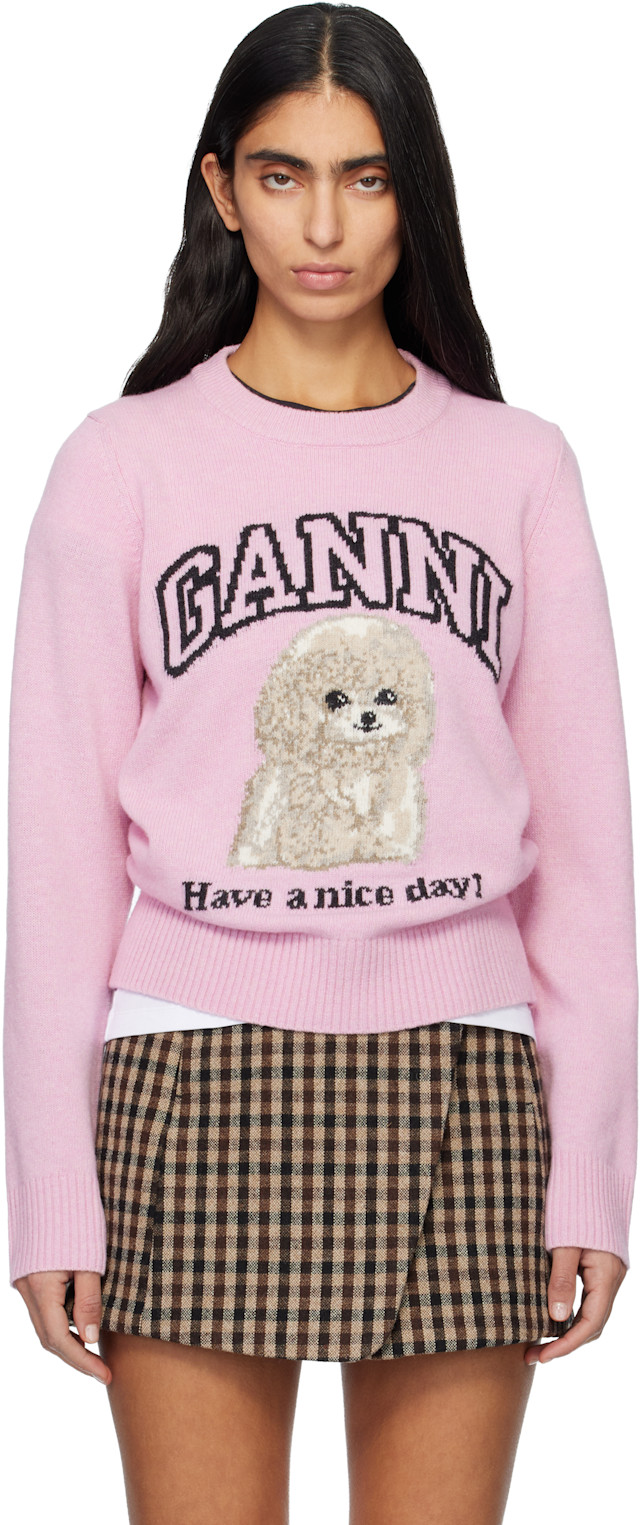 GANNI: Pink Poodle Sweater | SSENSE
