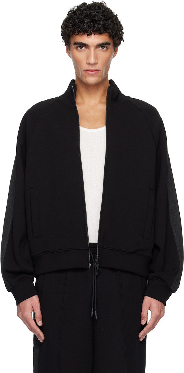 DSQUARED2 ブラックジャケット　★値下げ Dsquared2: Black D2 Tape Zipped Jacket | SSENSE