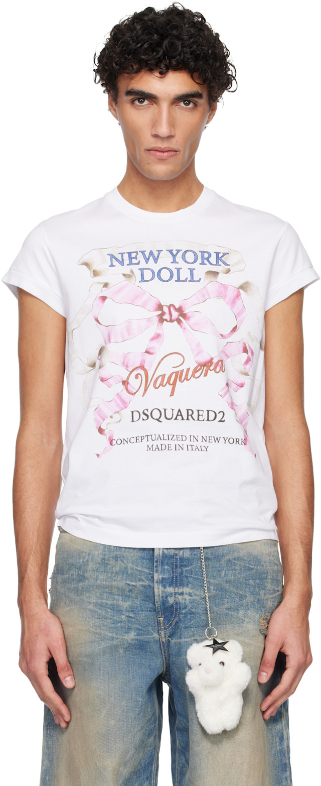 Dsquared2: White Vaquera Edition Cup Sleeves T-shirt | SSENSE