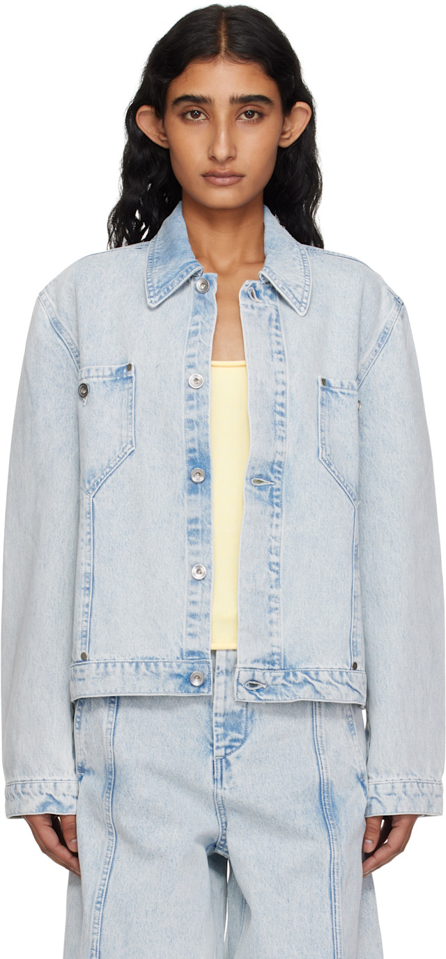 YMC ジャケット コート YMC: Blue Loft Denim Jacket | SSENSE