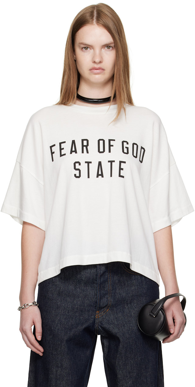 Fear of God ESSENTIALS: White Boxy T-shirt | SSENSE