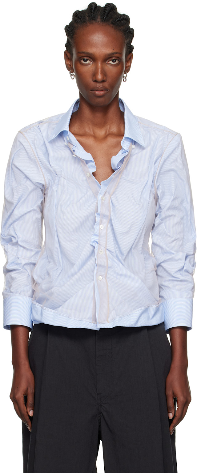 Maison Margiela: Blue Organic Cotton Shirt | SSENSE