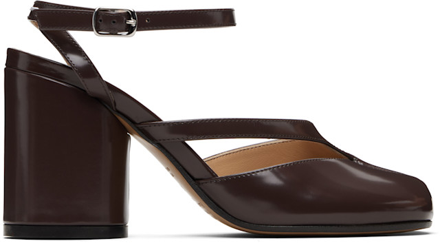 Maison Margiela: Brown Tabi Pump Heeled Sandals | SSENSE