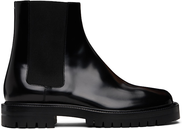 Maison Margiela: Black Tabi Chelsea Boots | SSENSE