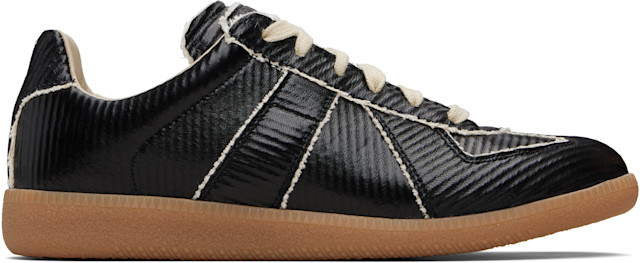 Maison Margiela: Black Replica Sneakers | SSENSE