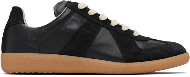 Maison Margiela: Black Replica Sneakers | SSENSE