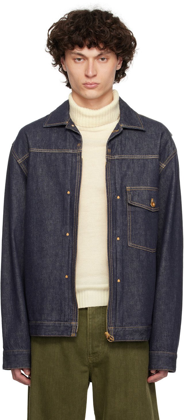 Moncler Genius: Mercedes-Benz by NIGO Navy Nepit Denim Jacket | SSENSE