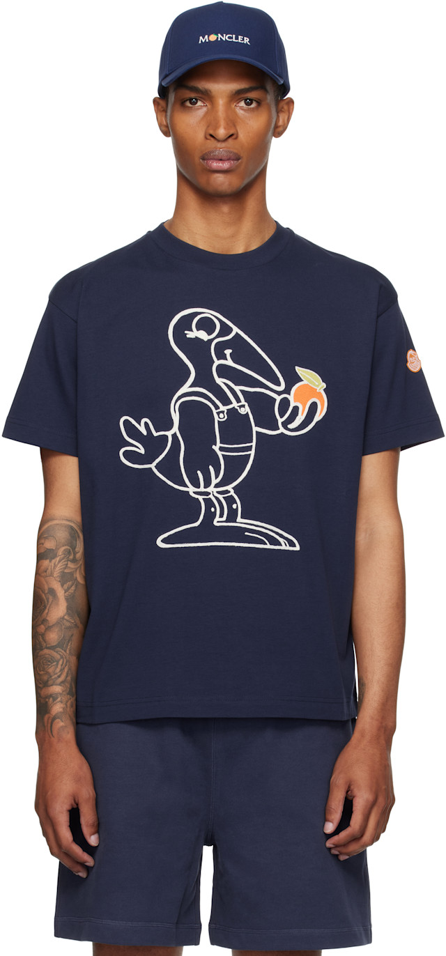 Moncler Genius: Moncler x Gilga Farm Navy Short Sleeve T-shirt