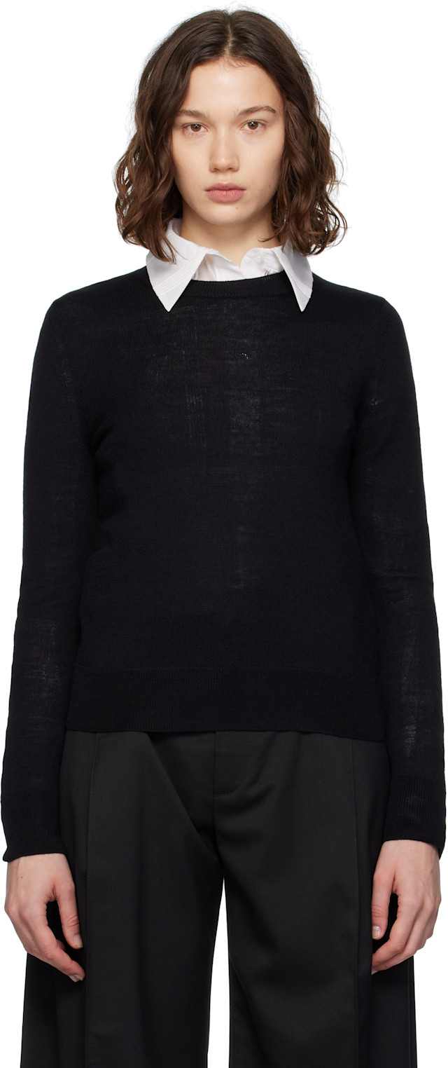 MM6 Maison Margiela: Black Elbow Patch Sweater | SSENSE