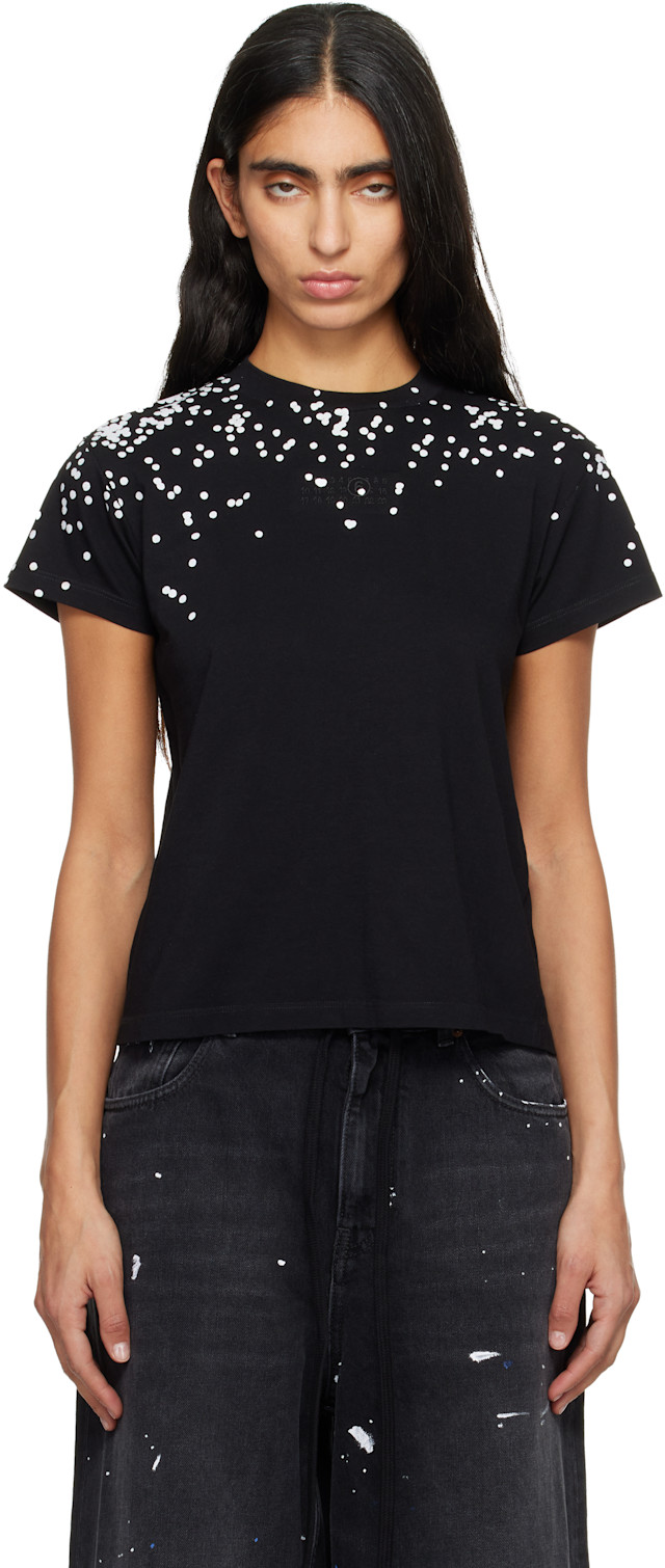 MM6 Maison Margiela: Black Cotton Jersey T-shirt | SSENSE